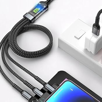 100W 3 in 1 Fast Charging Cable - USB to Type - C, Micro & Lightning Cable - Smart Gadget Hub
