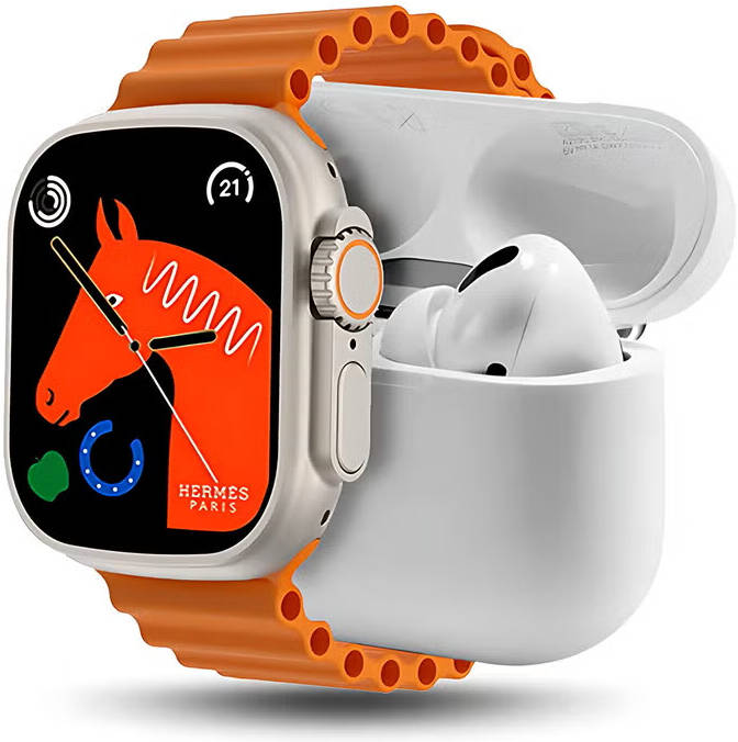 Airpods Pro 2 + 10 in 1 Ultra Smart Watch 2 - TLTM - M7000 (49mm) - Smart Gadget Hub