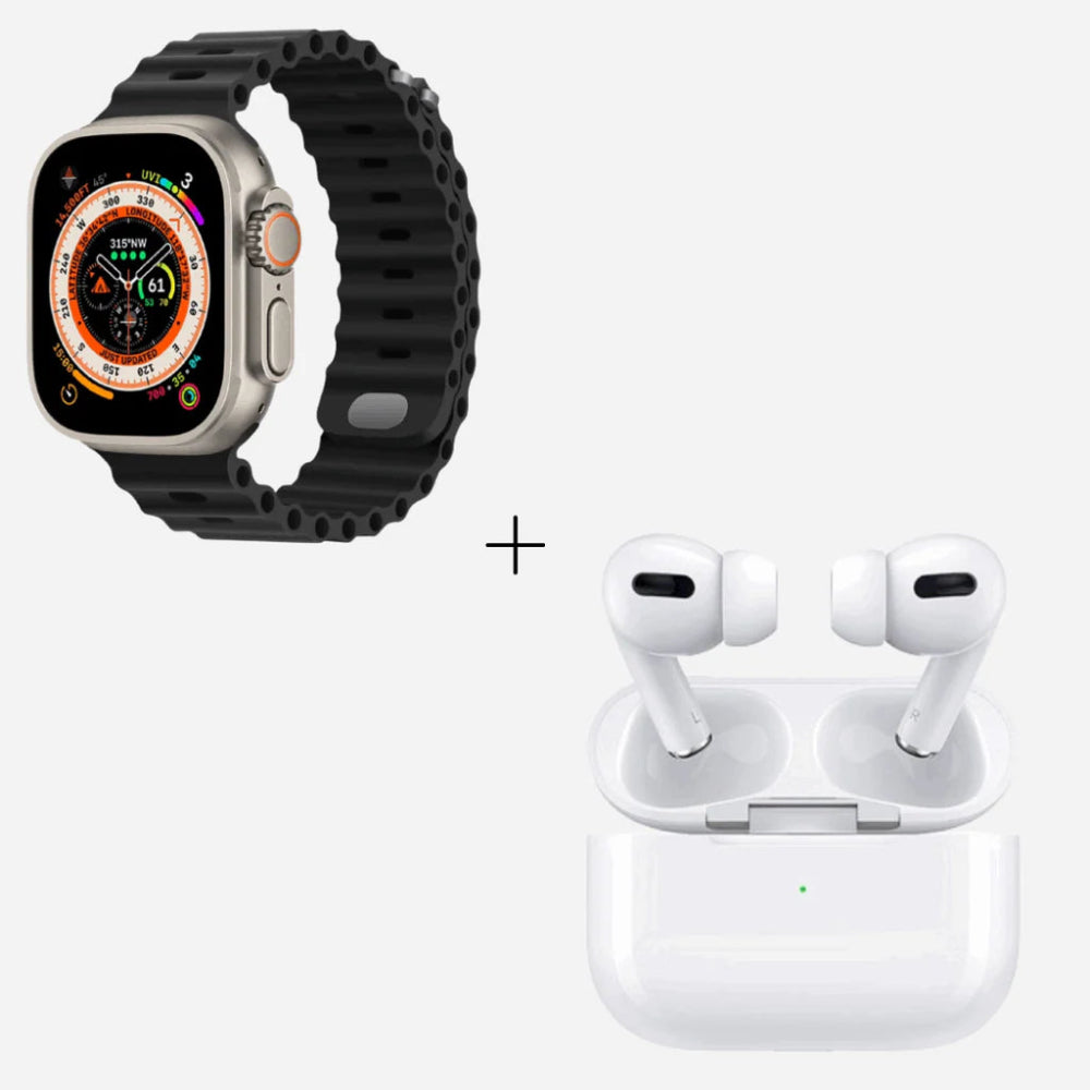 Airpods Pro 2 + Maixinn 10 in 1 Ultra Smart Watch 2 - Max 1000 (49mm) - Smart Gadget Hub